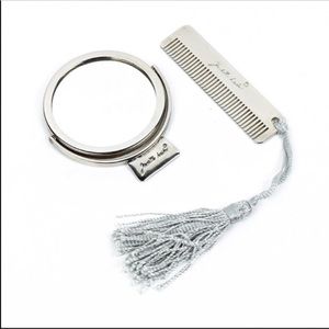 NWOT Judith Leiber Silver Comb and Mirror Set 💯♥️